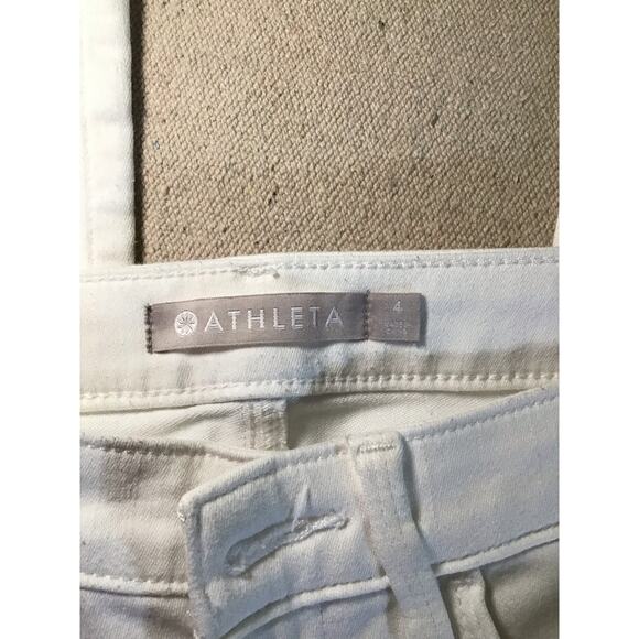 Athleta Women White Jeans Sz. 4 Sculptek Stretch Skinny Athletic. Flex Comfort - Picture 11 of 12